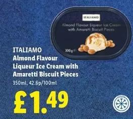 Italiamo - Almond Flavour Liqueur Ice Cream with Amaretti Biscuit Pieces