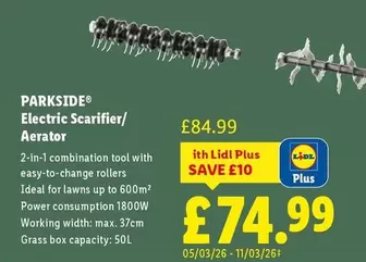 Parkside - Electric Scarifier/ Aerator