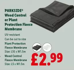 Parkside - Weed Control or Plant Protection Fleece Membrane