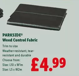 Parkside - Weed Control Fabric