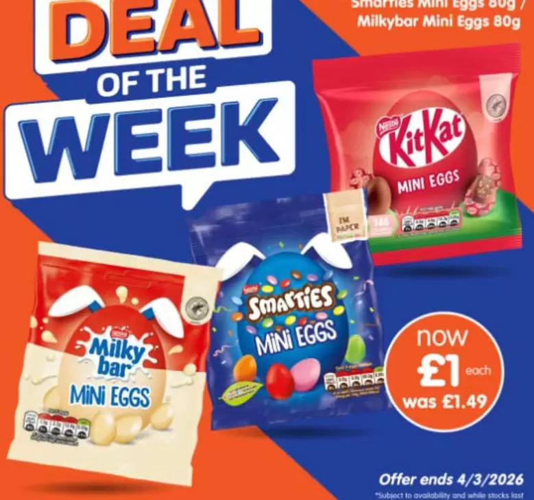 Milkybar - Smarties Mini Eggs,  Mini Eggs, Kitkat Mini Eggs