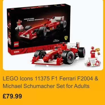 LEGO - Icons 11375 F1 Ferrari F2004 & Michael Schumacher Set for Adults
