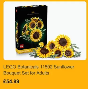 LEGO - Botanicals 11502 Sunflower Bouquet Set for Adults