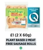 2 Meat Free Sausage Rolls