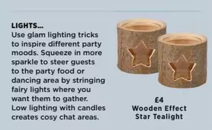 Fairy - Wooden Effect Star Tealight