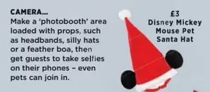 Disney - Mickey Mouse Pet Santa Hat