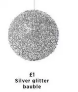Silver - glitter bauble