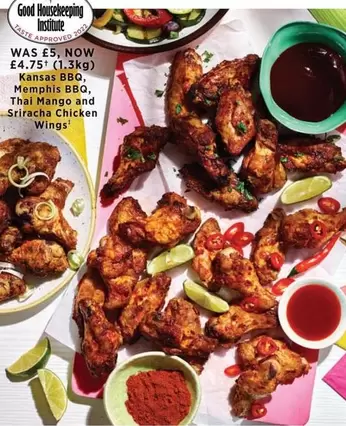 Mango - Kansas BBQ, Memphis BBQ, Thai  and Sriracha Chicken Wings