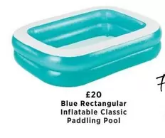 Blue Rectangular Inflatable Classic Paddling Pool