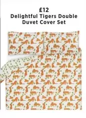 Delightful Tigers Double Duvet Cover Set