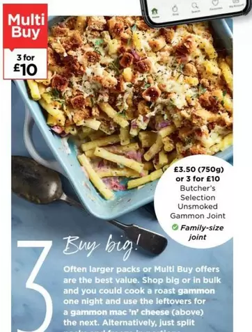 Next - Butcher's Selection Unsmoked Gammon Joint