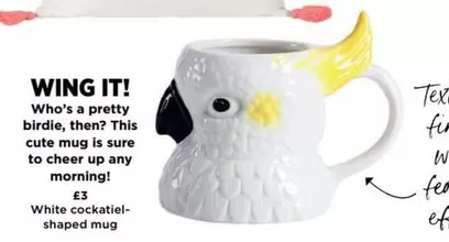 Sure - White cockatiel-shaped mug