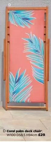 Coral -  palm deck chair