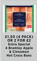 Apple - 4 Bramley  & Cinnamon Hot Cross Buns