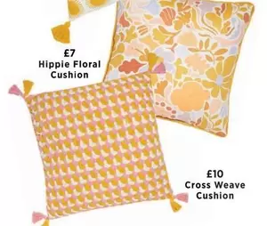 Hippie Floral Cushion, Cross Weave Cushion
