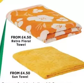Sun - Retro Floral Towel,  Towel