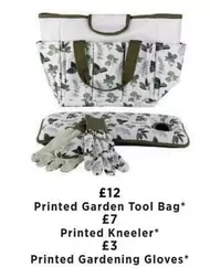 Printed Garden Tool Bag, Printed Kneeler, Printed Gardening Gloves