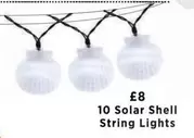 10 Solar Shell String Lights