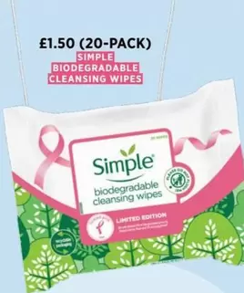 Simple - BIODEGRADABLE CLEANSING WIPES