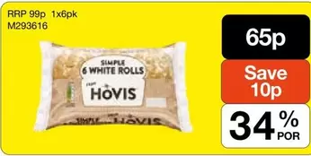 Hovis - 6 WHITE ROLLS