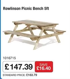 Bench - Picnic  5ft