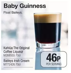 Guinness - Kahlúa The Original Coffee Liqueur, Baileys Irish Cream
