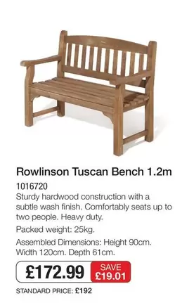 Bench - Tuscan  1.2m