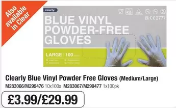 Clear - Blue Vinyl Powder Free Gloves