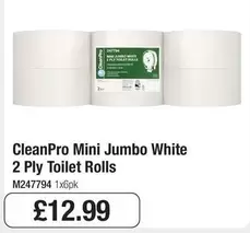 Jumbo - Mini  White 2 Ply Toilet Rolls