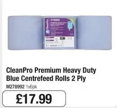 Premium -  Heavy Duty Blue Centrefeed Rolls 2 Ply