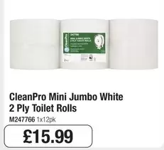 Jumbo - Mini  White 2 Ply Toilet Rolls