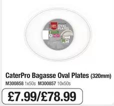 Bagasse Oval Plates (320mm) M300858 1x50s M300857 10x50s