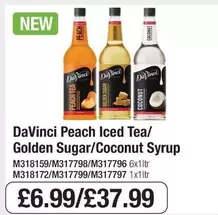 Peach Iced Tea/ Golden Sugar/Coconut Syrup