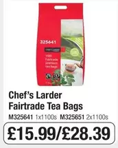 Chef's Larder - Fairtrade Tea Bags