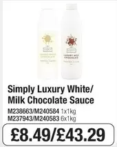 Luxury -  White/ Milk Chocolate Sauce