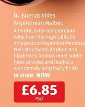 Malbec - Buenas Vides Argentinian