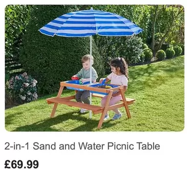 2-in-1 Sand and Water Picnic Table