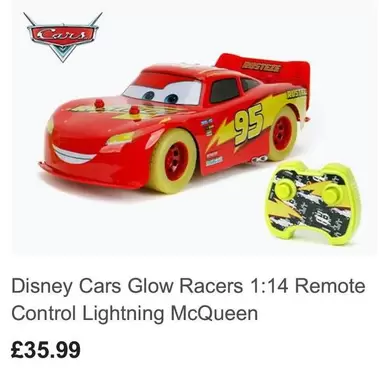 Disney - Cars Glow Racers 1:14 Remote Control Lightning McQueen