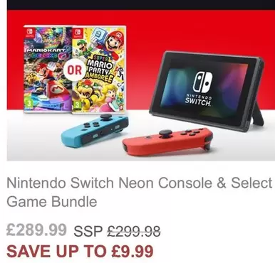 Nintendo - Switch Neon Console & Select Game Bundle