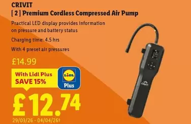 Crivit - Premium Cordless Compressed Air Pump