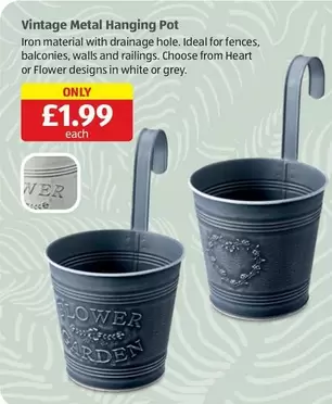 VINTAGE - Vintage Metal Hanging Pot