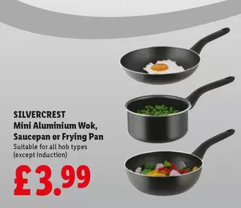Silvercrest - Mini Aluminium Wok, Saucepan or Frying Pan