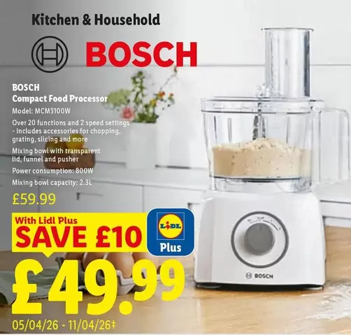 Bosch - Compact Food Processor MCM3100W