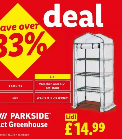 Parkside - Compact Greenhouse