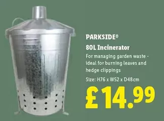 Parkside - 80L Incinerator
