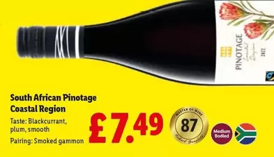 South African Pinotage Coastal Region