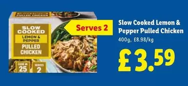 Slow Cooked Lemon & Pepper Pulled Chicken