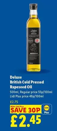 Deluxe - British Cold Pressed Rapeseed Oil