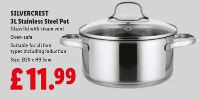 Silvercrest - 3L Stainless Steel Pot