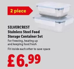 Silvercrest - Stainless Steel Food Storage Container Set